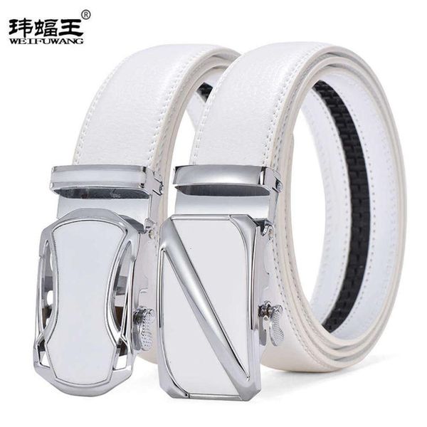 

men's leather automatic buckle white belt277a, Black;brown