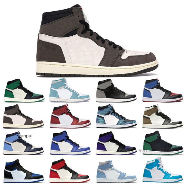 

2022 original jumpman 1s basketball shoes 1 men's turbo green hyper royal unc dark mocha tie dye court purple bred toe jack chicago obs