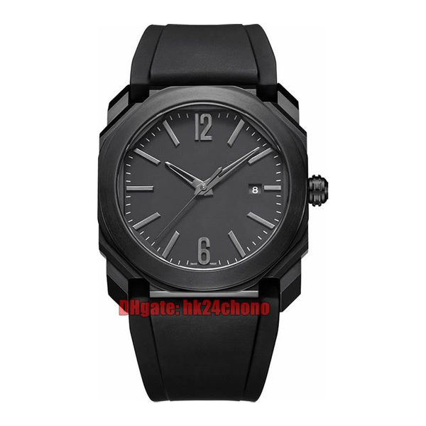 

14 styles watches 102737 bgo41bbsvd/n octo solotempo dlc a2813 automatic men's watch black dial rubber strap gents sport wristwatches, Slivery;brown