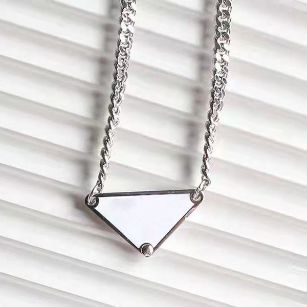 

luxury designer pendant necklaces jewelry for man woman inverted triangle designers brand heart-shaped pendants necklace for mens womens bir, Silver