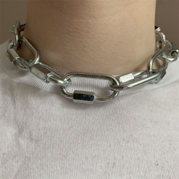 

punk gothic link ring goth heavy female necklace for women chains and necklaces jewelry kpop fashion accessories 220716, Silver