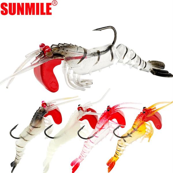 

shrimp fishing soft lures 2pcs artificial shrimp baits 7cm 12 5g with lead jig head hook wobblers leurre souple lure290u