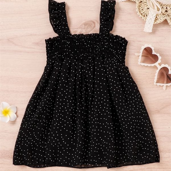 

little girl poca dot pleated ruffle suspender dress she, Red;yellow