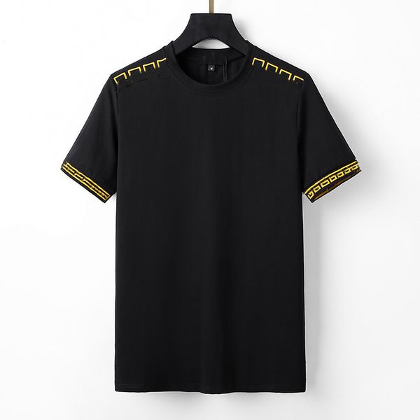 

new high-end printed short-sleeved t-shirt men's summer trendy fashion brand all-match half-sleeved japanese cotton loose #1001, White;black