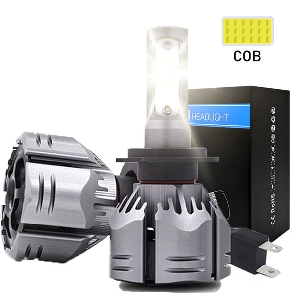 2 pcs 60w 9000lm H4 h7 carro led farol lâmpadas luminous auto led head lâmpada coba chips para hyundai nfsonata / sonata 12v 24v