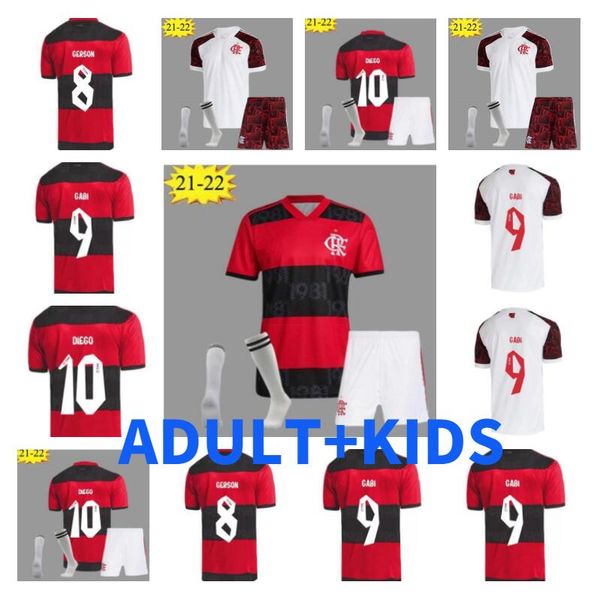 

kids kit 21 22 jersey soccer jerseys 2021 2022 flemish de arrascaetao ribeiro diego goleiro flamengo gabriel b, Black;yellow