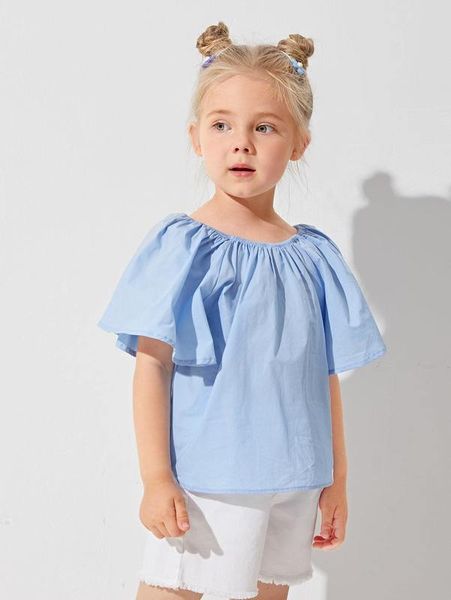 

sheen little girl's bell sleeve button back she, White;black