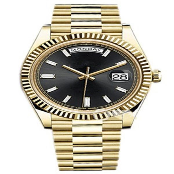 

men's watch 40mm automatic mechanical sapphire waterproof luminous date you deserve to have247h, Slivery;brown