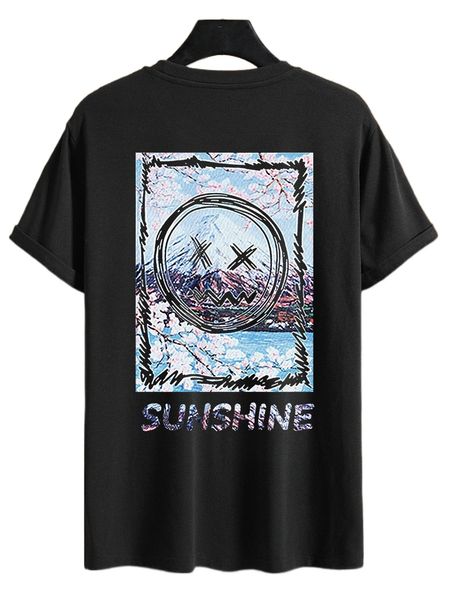 

men cartoon & letter graphic tee j4rn#, White;black