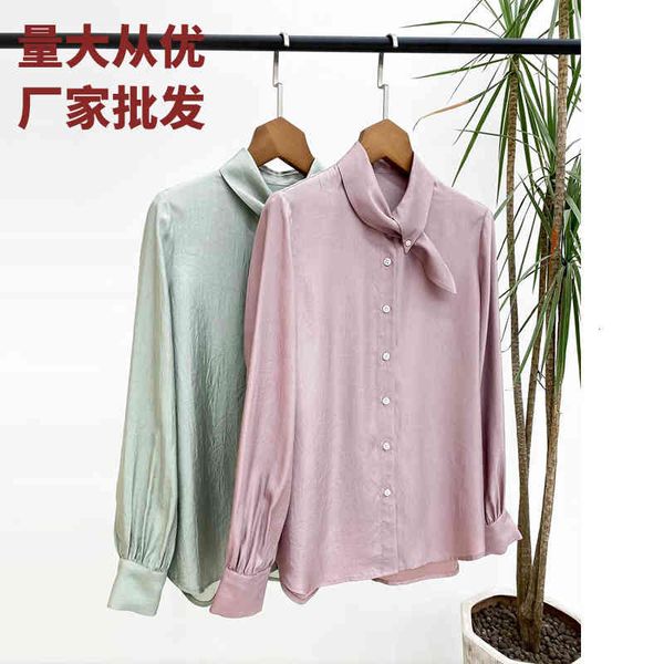 

women's polos foreign fashion bright color japanese triacetic acid shirt women's pure original, White