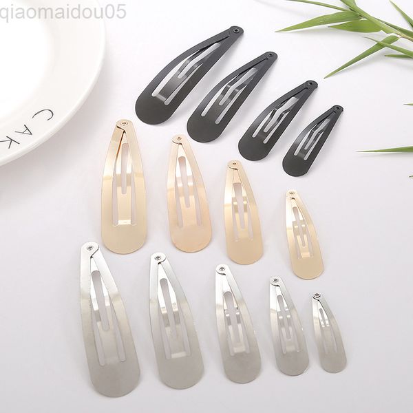

20pcs 4cm/5cm/6cm/7cm/8cm silver gold black snap bb clip girls hairpin hair clips for diy headwear wholesale hairgrip l220729, Slivery;white