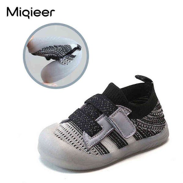 

kids shoes children sneakers spring baby breathable knit mesh soft bottom sports boys girls infant toddler casual y220510, Black;red