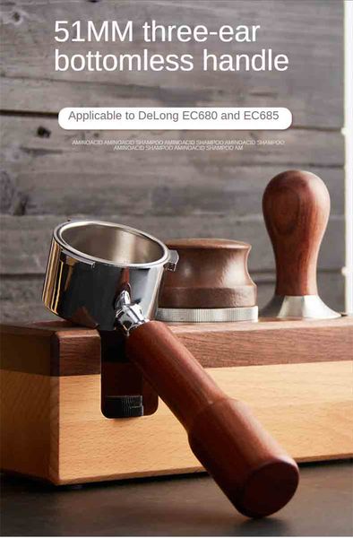 

#coffee filters# sus304 bottomless-filter holder portafilter 60mm15-20bar for espresso coffee maker parts inner 51mm portafilter