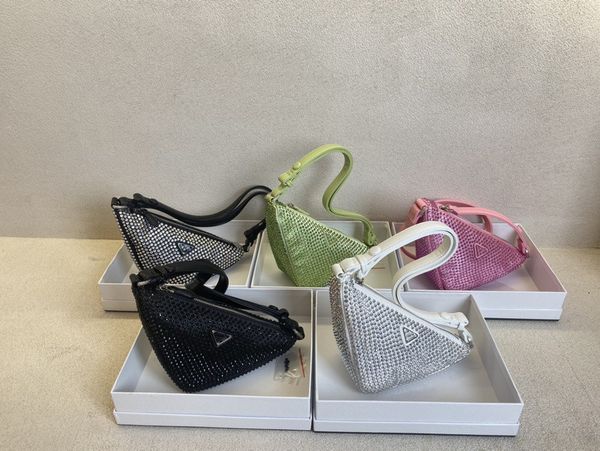 

luxury designer triangle bag evening bags women's full diamond bag party lady