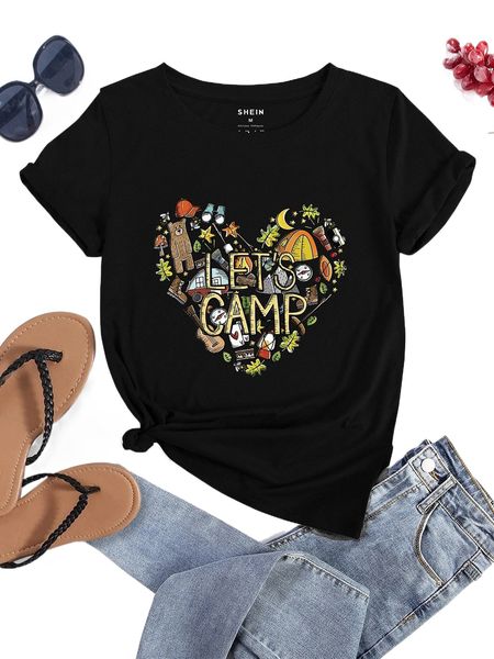 

cartoon and slogan graphic tee h5y0#, White