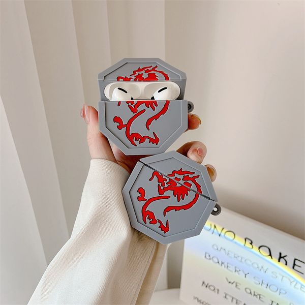 

earphone cases cartoon anime 3d dragon spell soft silicone for airpod 1 2 pro with keychain shockproof cover for air pods 3 2021