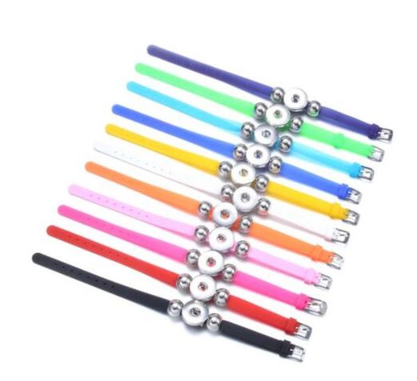 

jelly glow bracelets jewelry 10pcs/lot candy color sile bangles fit 18mm snap charms vocheng gingersnap bracelet women kids gift nn-747 dro, Black