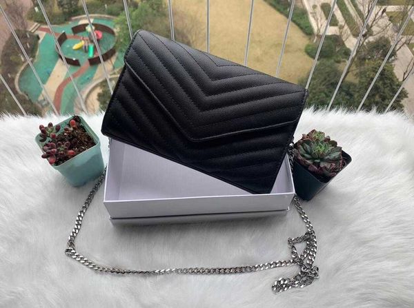 

luxurys designers women sliver chain crossbody bag leather handbag tote ladies flip cover diagonal shoulder bags wallet