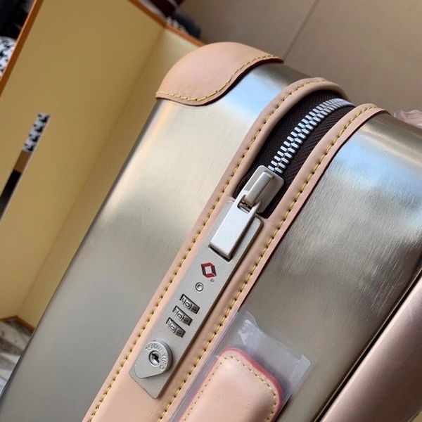 

can custom luxury spinner leather suitcases designers travel suitcase trunk flowers letters bags luggages box hor tote handle handcuff brown
