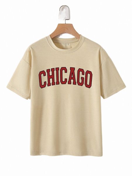 

letter graphic drop shoulder tee l6d6#, White