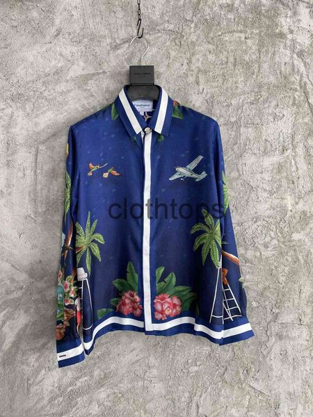 

casablanc 2021ss hawaiian wave print shirt, White;black