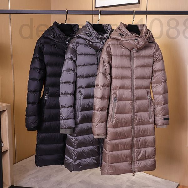 

women's down & parkas designer super clean waist thin medium and long women's new light temperament high end down jacket 3i91, Black