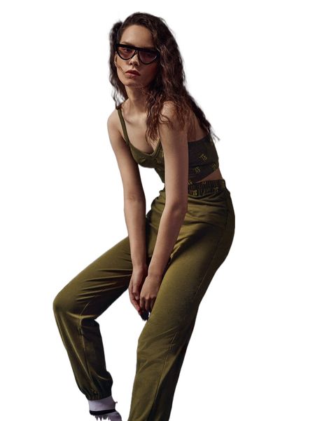 

x tiffany skii letter embroidery cami & sweatpants set n0lo#, White