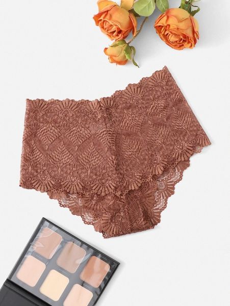 

floral lace panty f8be#, Black;red