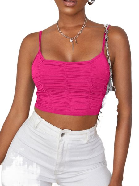 

ruched cami crop z6t8#, White