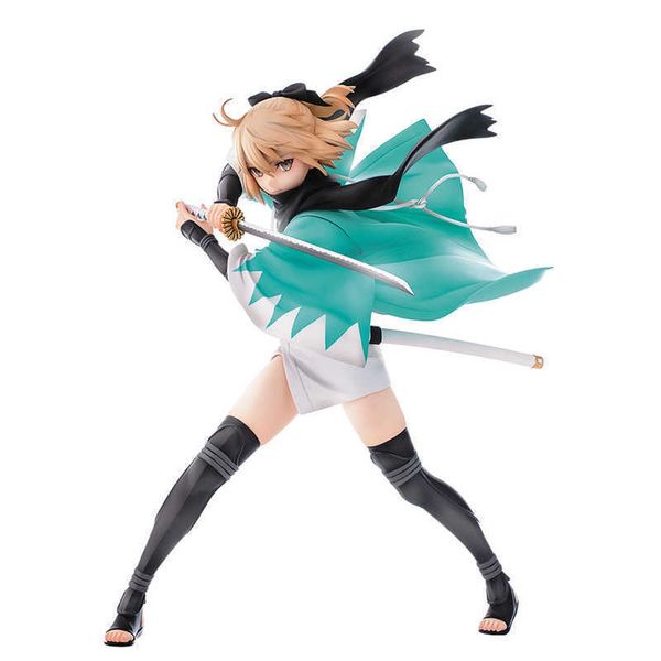 

huiya01 fate/grand order saber okita souji 22cm pvc action figure toy anime figures fate/koha-ac emodel toys girl collection doll q0722