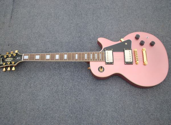 

custom lp electric guitar, metal fittings mahogany, silver pink guitar