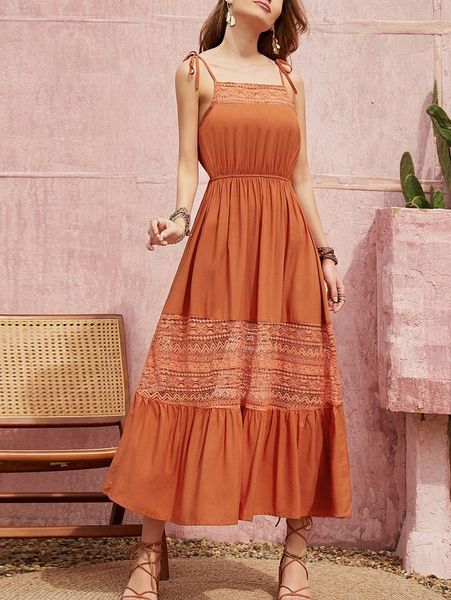 

rusttydustty tie shoulder lace insert cami dress l6rn#, Black;gray