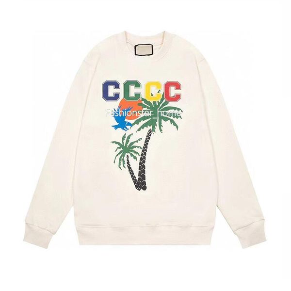 

22ss italy new classic color coconut tree sweatshirt early autumn winter limited man women crewneck pullover fashion street high end designe, Black