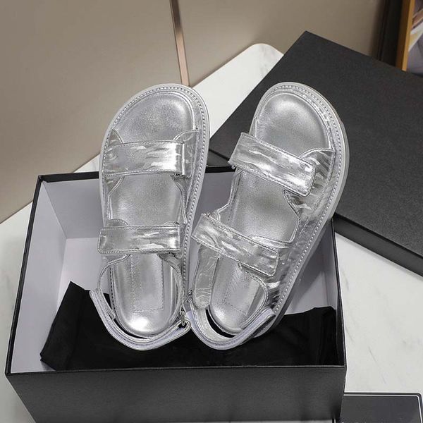 

designer ladies sandals dress slide slippers fashion luxury fisherman flat buckle rubber sole premium beach casual sandals strap box 35-41, Black