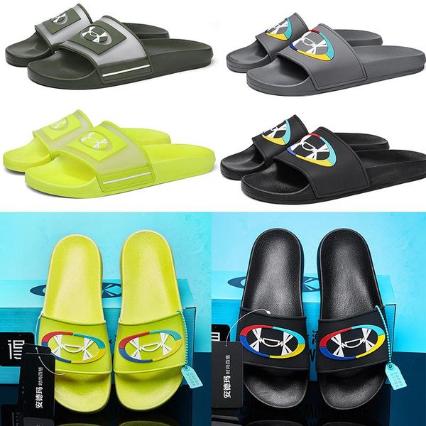 

designers luxury brand mens slippers summer sandals beach slide flat platform men sandals bathroom home shoes flip flops causal slipper, Black