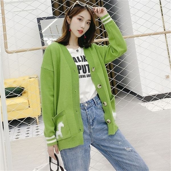 

new autumn winter women warm knitted sweater colorful patchwork pocket coat plus size women clothing lj201113, White;black