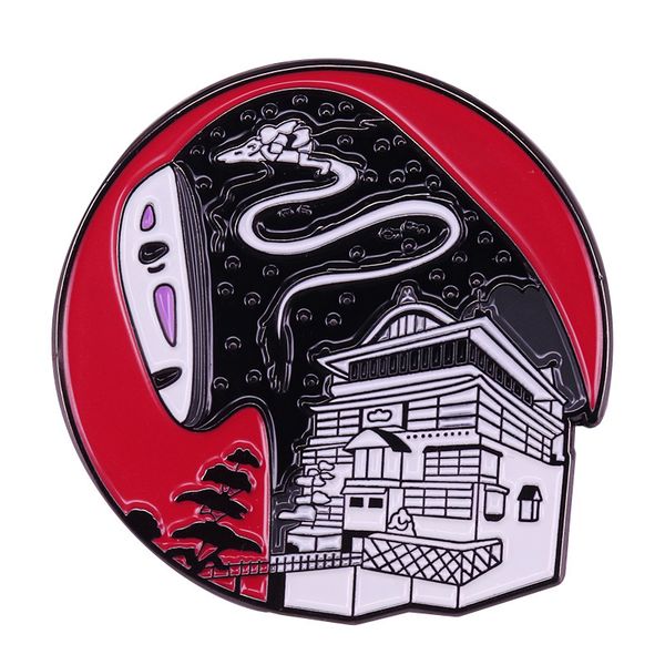 

anime ghost metal brooch enamel pins badge backpack bag collar lapel jewelry, Blue