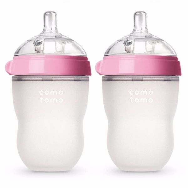 Silicone Baby Bartle Green Rosa 5 oz e 8 garrafas 2 pacote BPA Bottle de alimentação grátis crianças crianças 220525