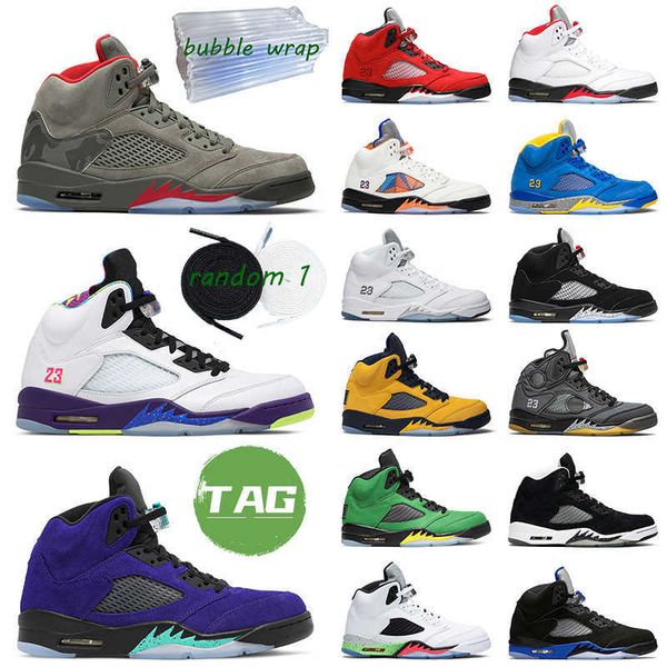 

jumpman 5 men basketball shoes 5s camo 3 sail white cement oregon international flight mens trainer sports sneakers, Black