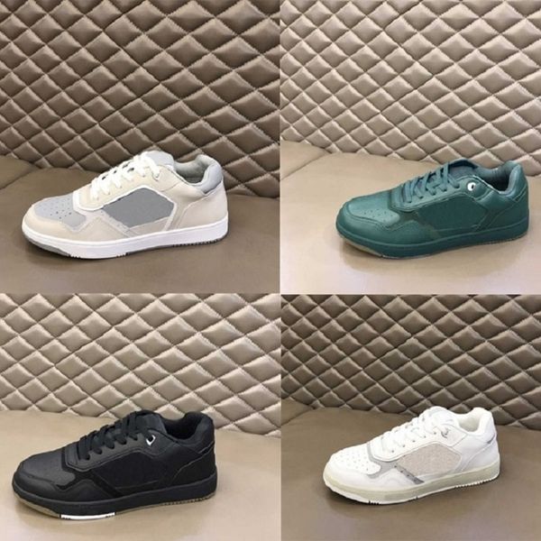 

designer casual shoes b27 fashion women man winter fall luxury solid color board shoe leather lace up sports trainers lrtr, Black