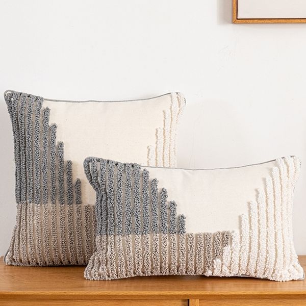 Декоративная подушка подушка для подушки для дивана 45x45 / 30x50см Nordic Boho стиль стиль голова вышитая кисточка декор комнаты W220412
