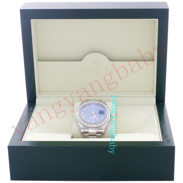 

original box watchdate-just ii 116334 diamond watch azure blue roman dial mechanical (automatic) men wrisrwatch, Slivery;brown
