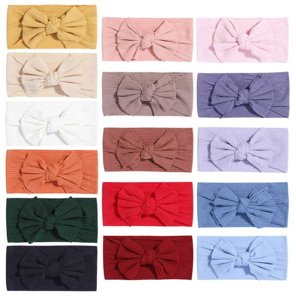 

fashion knitted fabric hair band baby super soft bow headband children's hair accessories 2523, Slivery;white