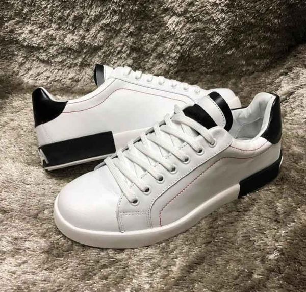 

luxury white leather casual shoes calfskin nappa leathers sneakers brands comfort outdoor portofino trainers men's casual walking eu38-, Black