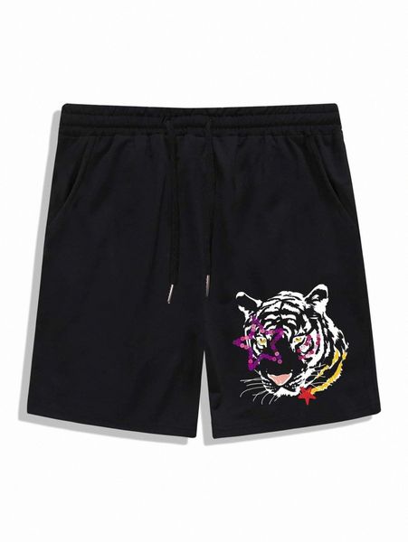 

romwe guys animal graphic shorts 85fg#, White;black