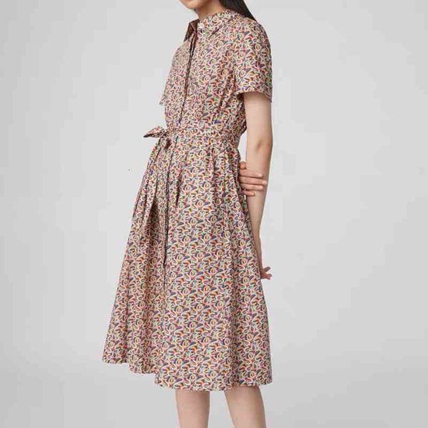 

casual dresses e hejia high count cotton horseshoe print close waist short sleeve shirt dress, Black;gray