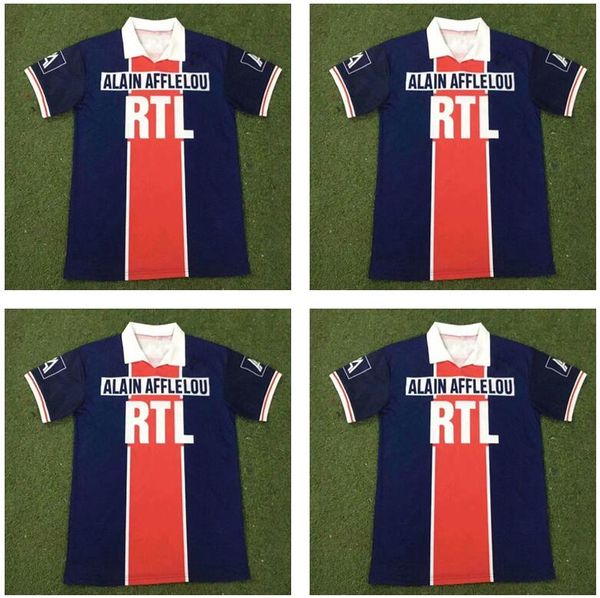 

retro maillots de football paris soccer jersey 1990 1991 1992 1993 1994 1995 1996 1998 1999 guerin 90 91 92 93 94 95 96 98 99 home blue, Black;yellow
