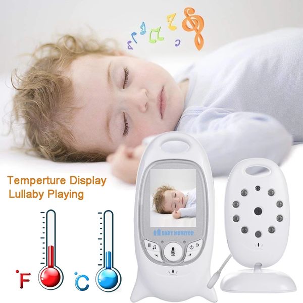 VB601 Video-Babyphone, kabellos, 2,0 Zoll LCD, Babysitter, 2-Wege-Gespräch, Nachtsicht, Temperatur, Sicherheit, Nanny-Kamera, 8 Schlaflieder