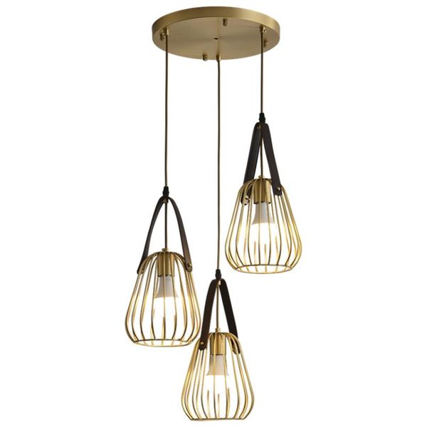 Lâmpadas pendentes de luxo de cobre capa de pássaro Luzes de quarto de cama Restaurante Estudo Sala de jantar Modern Lantern Deco FixPenda