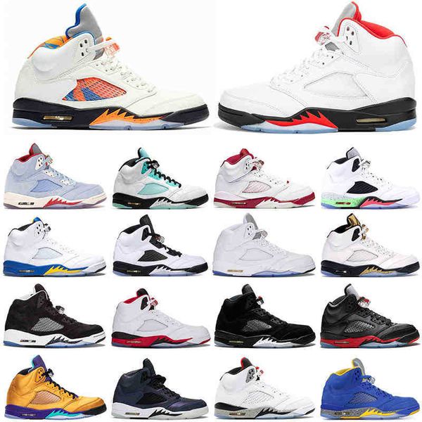 

basketball shoes men 5s 5 ice blue fire red laney island green metallic gold mens trainers sneakers size us 7-13, Black